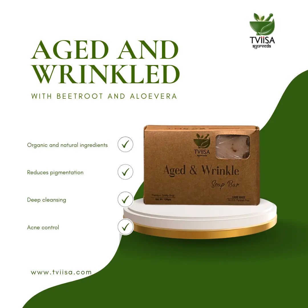 Anti-Aging Ubtan Soap with Beetroot & Aloe Vera - 100g - Tviisa Ayurveda